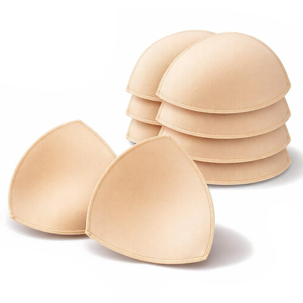 5 Pairs Bra Pads Inserts, Removable, Air Cotton, Foam Sponge, Breathable