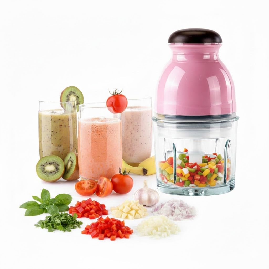 Electric 220V Food Chopper/Mini Food Processor Capsule Cutter/Multi Purpose Vegetable Fruit Blender Mixer Food Crusher Meat Grinder Mixer | Vegetable Cutter & juicer (1Pcs) (Multicolor) 200 Watt-image-14
