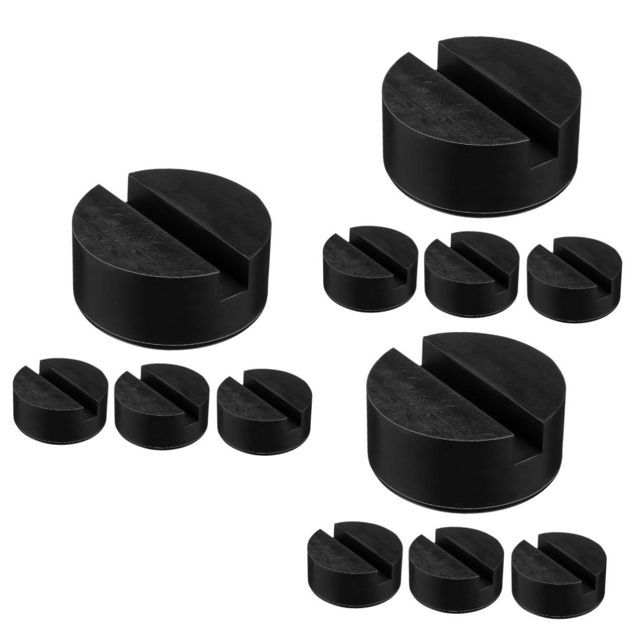 Zerodeko 3 Set Blocco Di Gomma Messa A Martinetto Per Auto Gomme Veicolo Zecche Cuscinetto Jack Universale Cuscinetti Per Martinetti Da Pavimento Gomma Da Cancellare Nero 4 Pezzi * 3