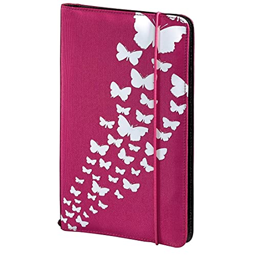 Hama Pochette 'Up To Fashion' (pour 48 disques, CD/DVD/Blu-ray/livres audio, étui de rangement, gain de place pour la voiture, la maison, avec motif papillon) Rose
