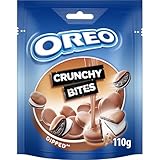 Oreo Crunchy Bites Dipped, Crujientes Galletas de Chocolate Rellenas de Crema de Vainilla con una Cobertura Sabor a Chocolate con Leche, Paquete de 110 g