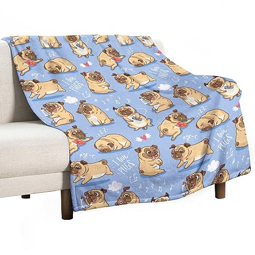 Begarm Pug Blanket Gifts For Kids Adults - Puppy Dog Pug Lovers Throw For Boys Girls Men Bedroom Living Room Decor Soft Fuzzy Fleece Cozy Plush Bed Couch Birthday Christmas Lightweight Blanket 50 Inchx60 Inch thumb #1