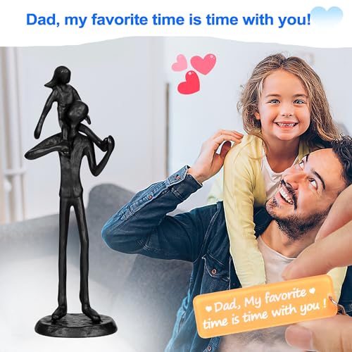 Escultura de Hierro Decorativa Padre e Hija 9.06 in Alto miniatura 5