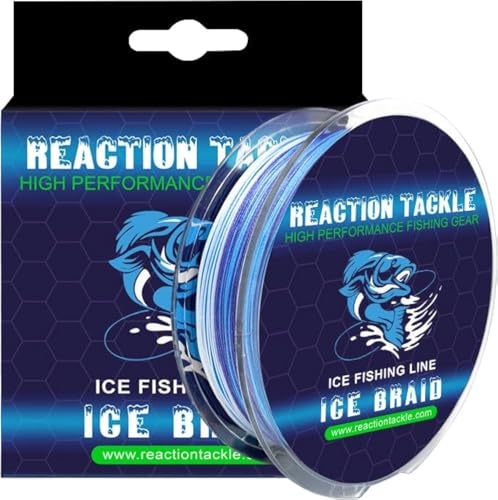 Reaction Tackle Ice Braid – Ice Fishing Braided Line, Tip-Up Line - Ice Camo - 10LB / 150yds