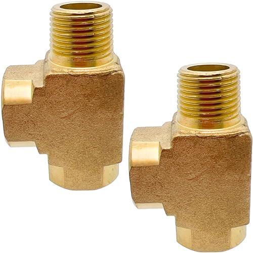 2PCS 3/8 NPT Female x Male x Female Barstock Tee 3 Way by CX WONDERLAND