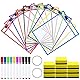 Meetory 10 PVC Dry Erase Taschen, 10 Farben Abwischbare Durchsichtige Tasche mit 10 Stifthalter, 10 Radiergummi und 2 Metallösen, Lern und Sammeltaschen für Lehrer Zubehör(35.3 x 26.3cm)