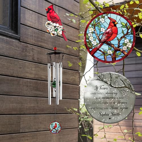 Image of ASTARIN Personalized Wind Chimes Outdoor Large Deep Tone,Large Customized Wind Chimes for Outside Tuned Relaxing Soothing Low Bass,Memorial Windchimes Sympathy
