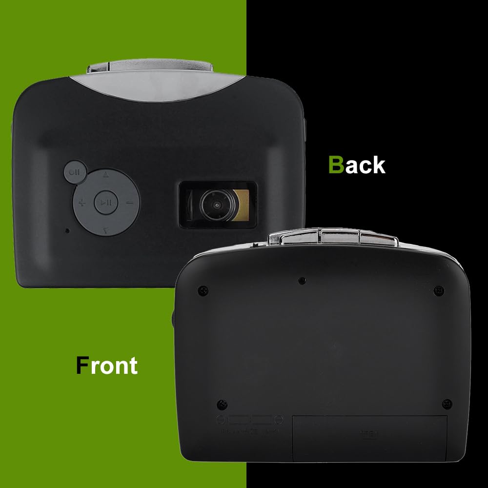 docooler Lettore di Cassette USB con Auricolari Convertitore da Nastro a MP3 Portatile Registratore vocale Altoparlante Incorporato Microfono