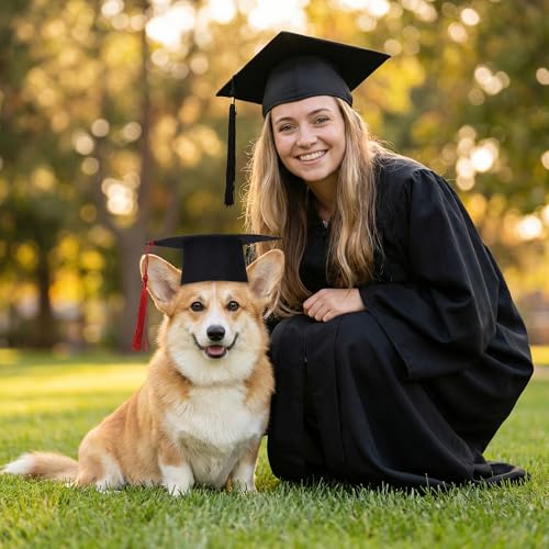 Gorro de Graduación para Perros con Borla Roja miniatura 5