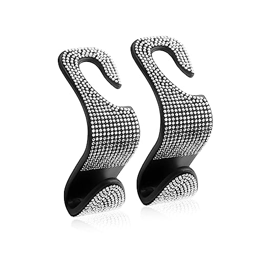 NGHEY 2 PCS Car Bling Front Seat Hooking, Car Seats Creative Multi-function Seat Hooks, Suitable for Most Cars (White)