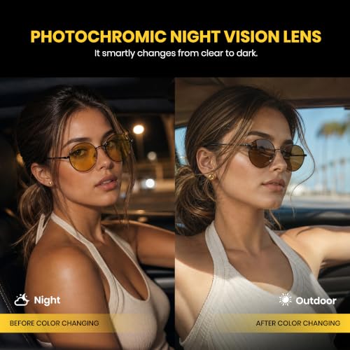 Image of Cyxus Round Blue Light Glasses, Metal Computer Glasses for Men and Women | PC lenses with adjustable nose pads for work, study, reading, gaming, video calls and everyday screen time