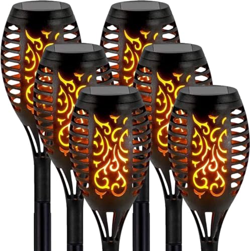 Éclairage de jardin solaire pour baliser une allée sombre avec 6 torches LED