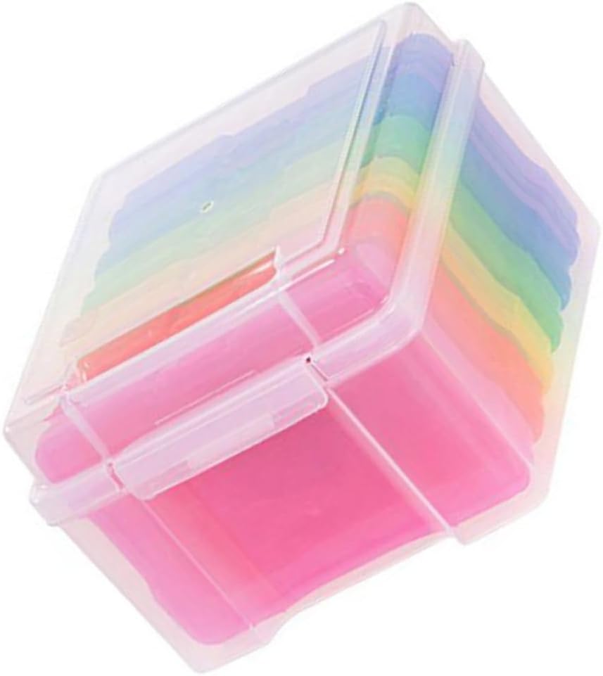 Gogogmee Photo Greeting Card Storage Box Plastic Organizer Scrapbook Storage Case Dividers for Photos Photocards