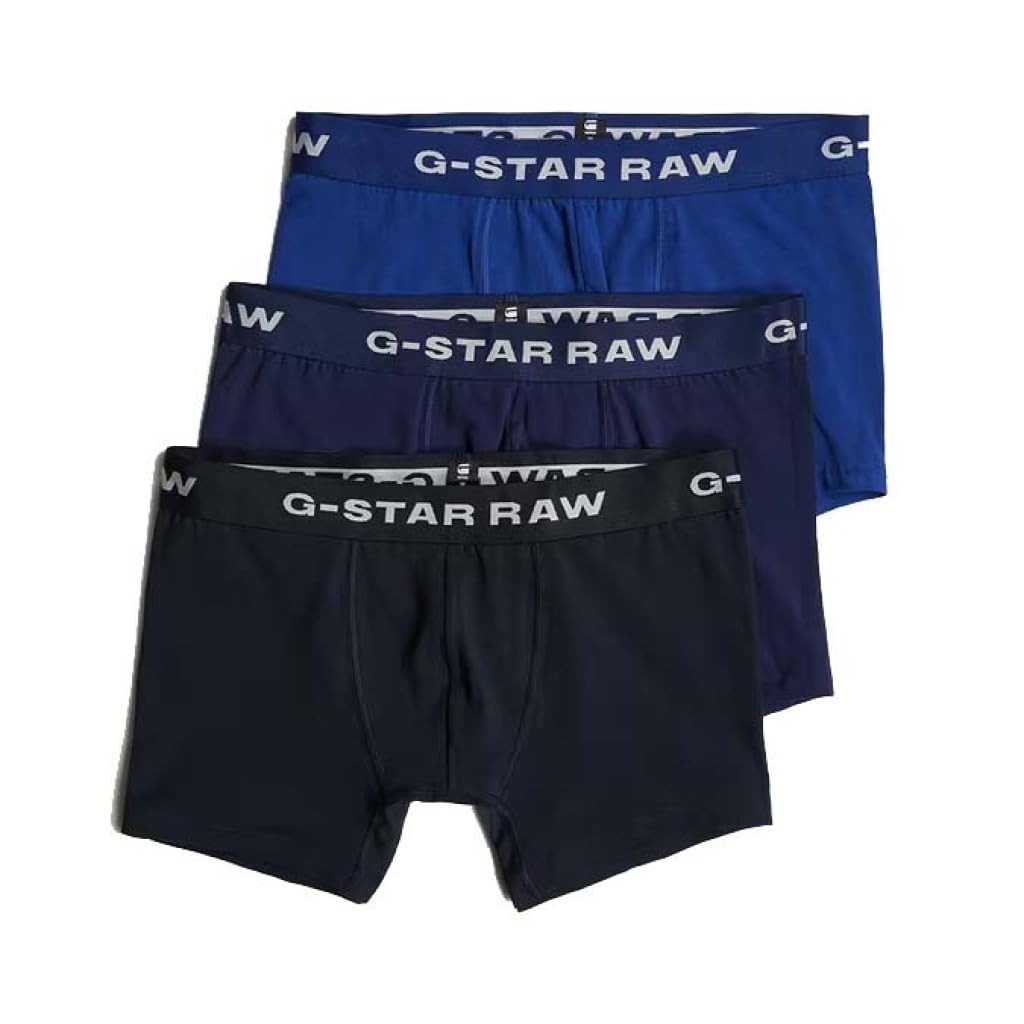 G-Star Herren Boxer Shorts 3 Pack Blue Tone, Mehrfarben (Mazarine Blue/Imperial/Lighting Blue D23773-D516-G162), M