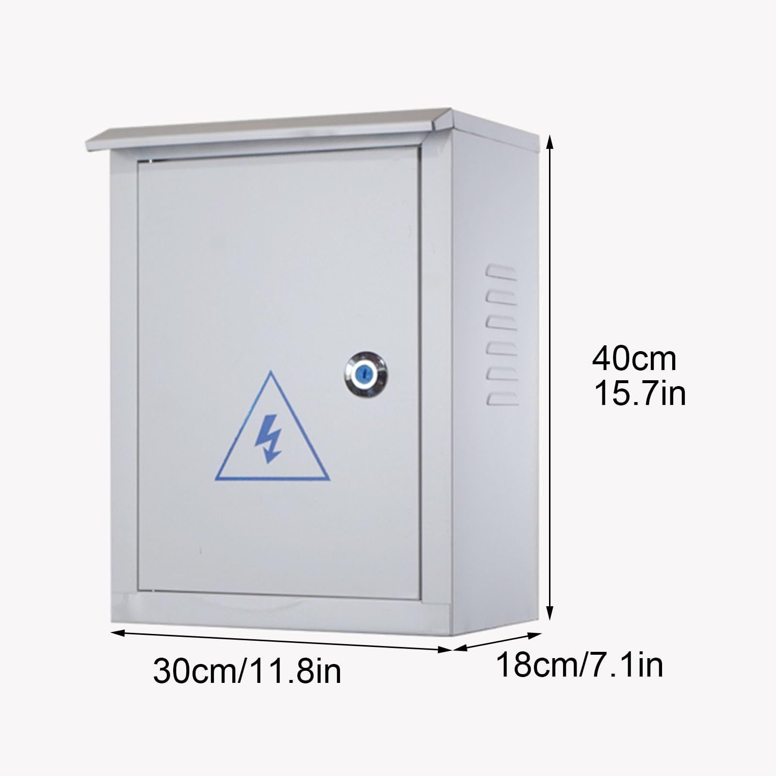 Cajas Eléctricas De Acero Laminado En Frío A Prueba De Agua, Caja De Conexiones De Pared, con Placa De Montaje y Cerradura(30x40x18cm/11.8x15.7x7.1in)