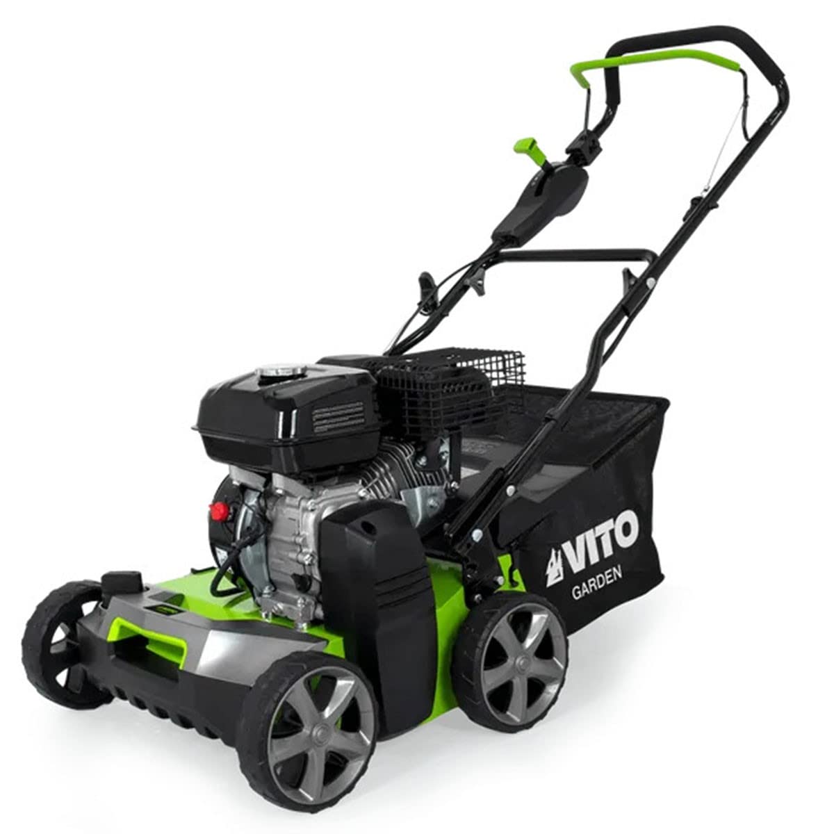 VITO Escarificador de gasolina con 212 cm³ / 5,4 CV - cesto de 45L - aireador de césped - eliminador de musgo - quitamusgos - 40 cm de ancho de trabajo - motor de 4 tiempos - 4 kW de potencia - 17