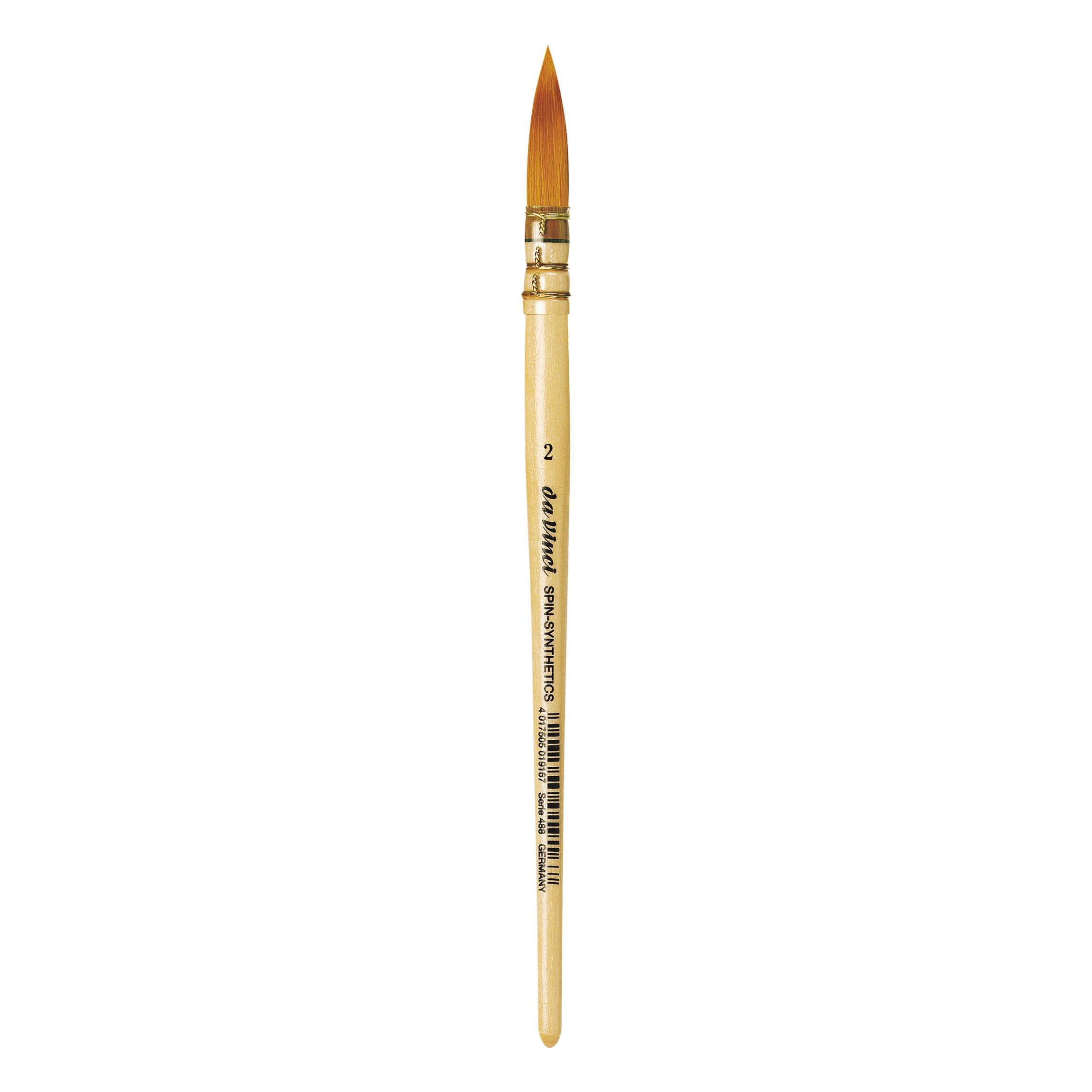da Vinci Watercolor Series 488 CosmoTop Spin Paint Brush, Round Synthetic with Lacquered Natural Handle, Size 2 (488-02)