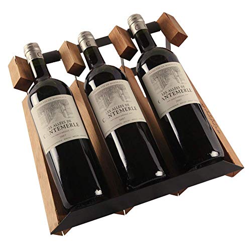 Soporte para botellas apilable 3 niveles color marrón miniatura 1