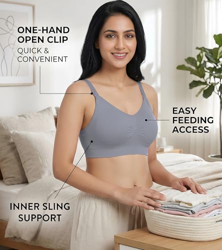 Image of DClub Comfort Revolution Seamless Bra -Easy lite Full-Coverage Wireless Everyday Bra with Soft Comfort with Removable Pad.