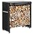 VIVOHOME 3ft Heavy Duty Firewood Rack with Zippered Cover, Outdoor Log Holder Storage, Black and 3ft Heavy Duty Firewood Rack Cover, 600D Oxford, Weather-Resistant with Zipper & Hook Loop Tape, Brown