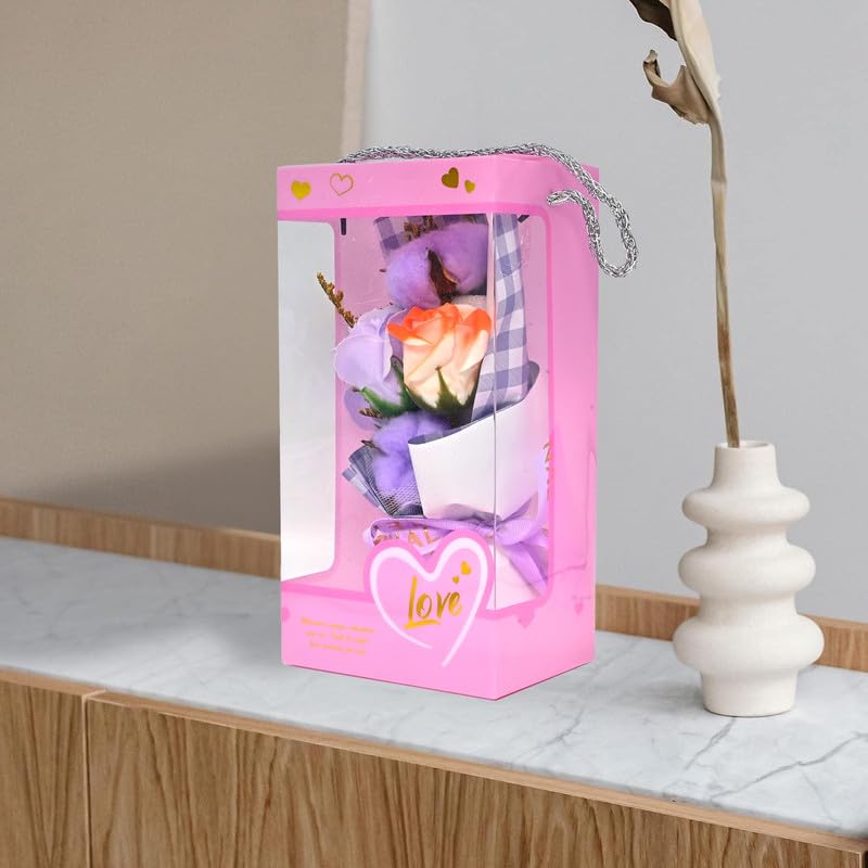 Image of Cortina Artificial Flowers for Decoration | Aesthetic Room, Home, Living Room & Bedroom | Artificial Flower Wall Decor | Great for Gifting - Pink - 12.5x7x25.5 CM