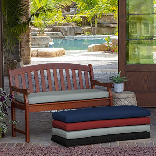 Image of Arden Outdoor Bench Cushion, 46 x 17, Rain-Proof, Fade Resistant Stone Grey Leala