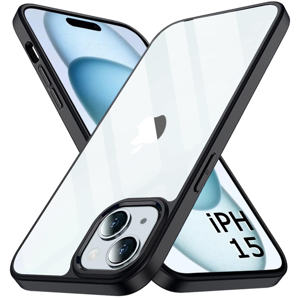 TheGiftKart TPU+PC Ultra-Hybrid Crystal Clear Back Cover Case For Iphone 15 | Slim Fit Shockproof Design | Camera Protection Bump | Transparent Back Cover Case (Black Bumper), Black (B0CH4RFNFM) Amazon Price History, Amazon Price Tracker