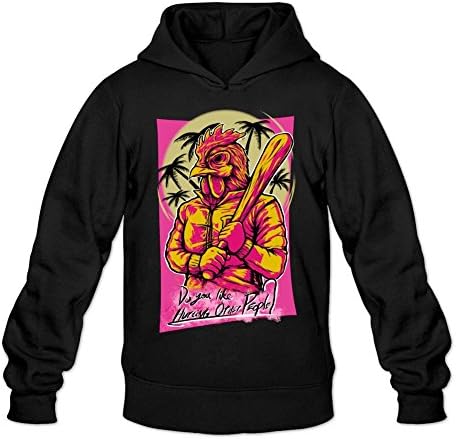 Nesoul Men's Hotline Miami Jacket Hooded Sweatshirt Black L