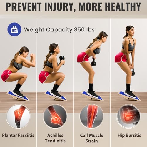 Image of Balance Board Professional Wobble Board for Adults Anti-Slip 350LBS Balance Boards for Physical Therapy Standing Desk Core Strength Wooden Balance Board Rocker Board