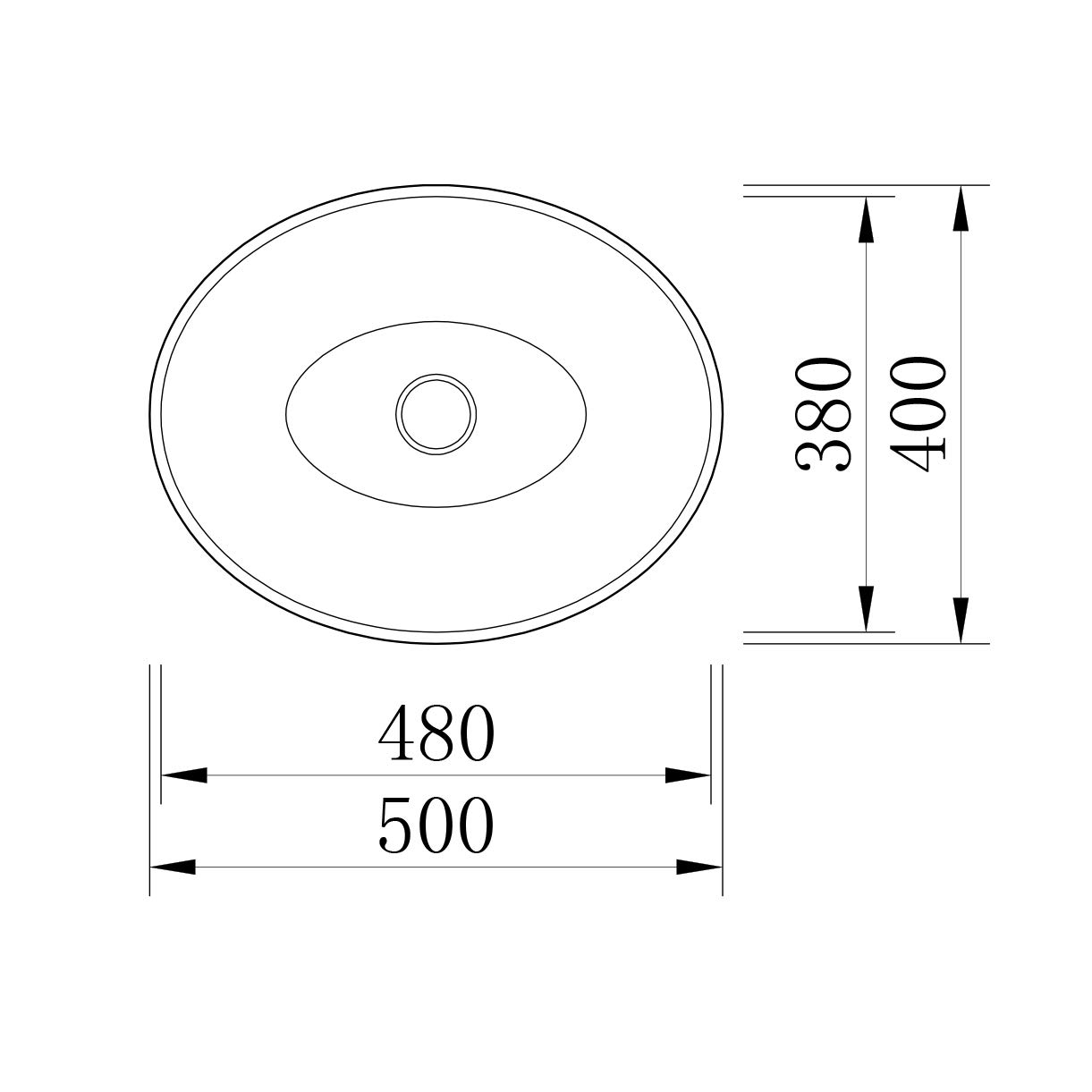 Lavabo di appoggio LEO in colata minerale (Solid Stone) - 50 x 40 x 12 cm - Bianco opaco, Con piletta Pop-up