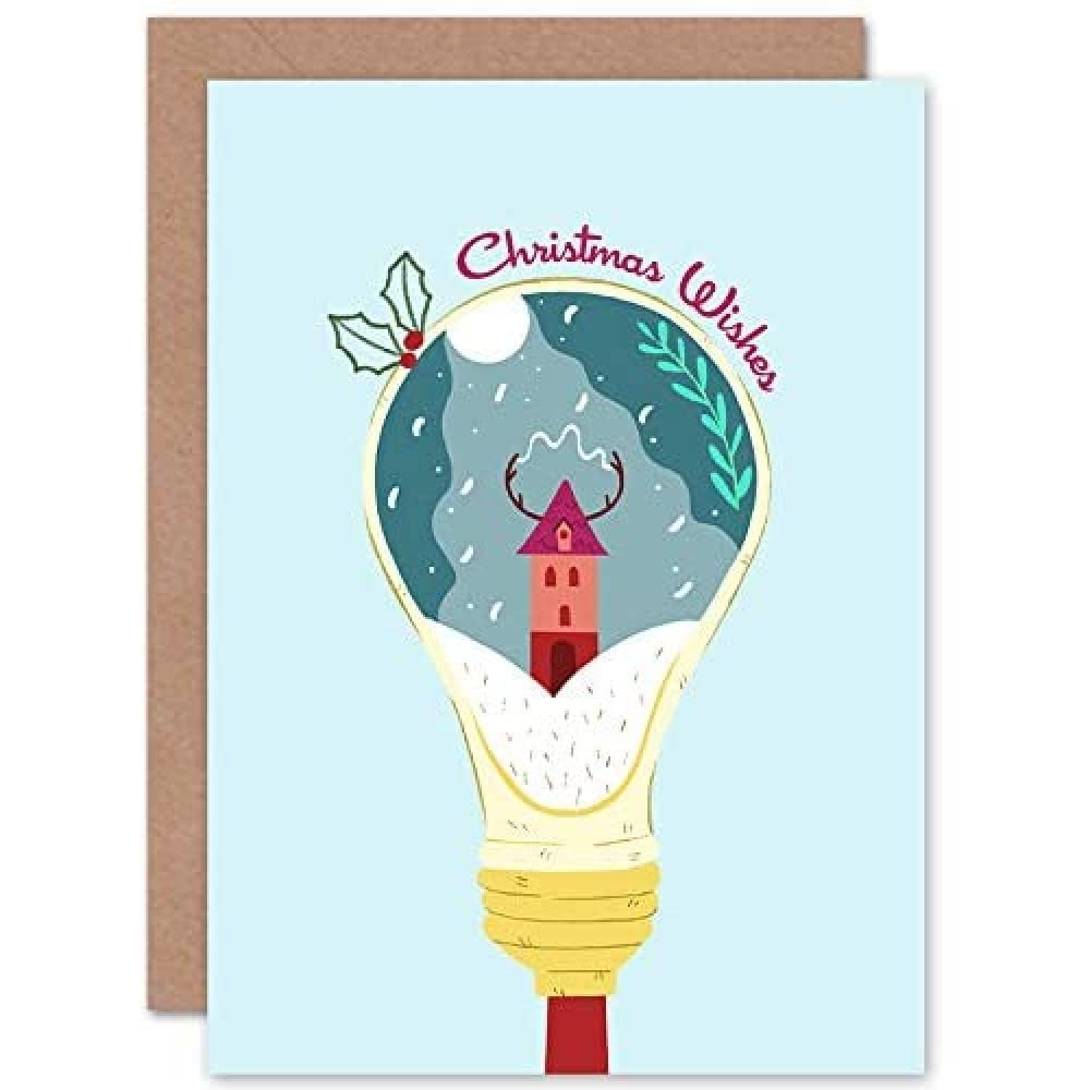 Artery8 - Greeting Card - Light Bulb Christmas Card - Blue