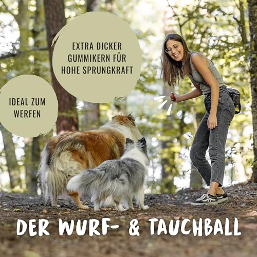 Rudelkönig Hundebälle aus Naturkautschuk - Zwei Bälle mit 6,5cm Ø - Nahezu unzerstörbarer Ball für Hunde