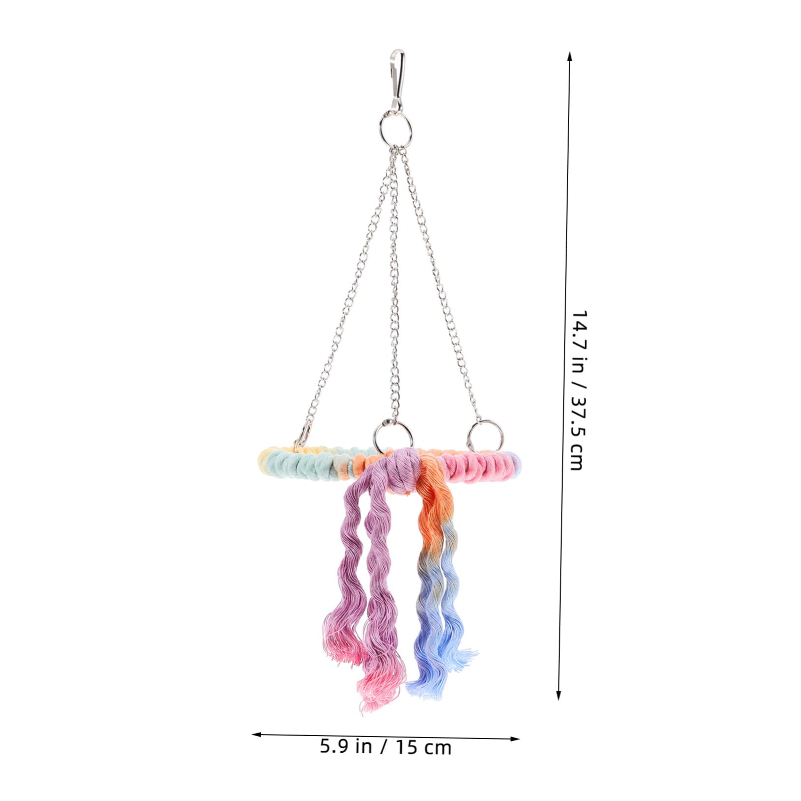 Yardwe Bird Swing Cotton Rope Ring Parrot Perch with Hooks for Bird Cages Promotes Active for Parakeets Cockatiels and Canaries Versatile Design for Play and Rest