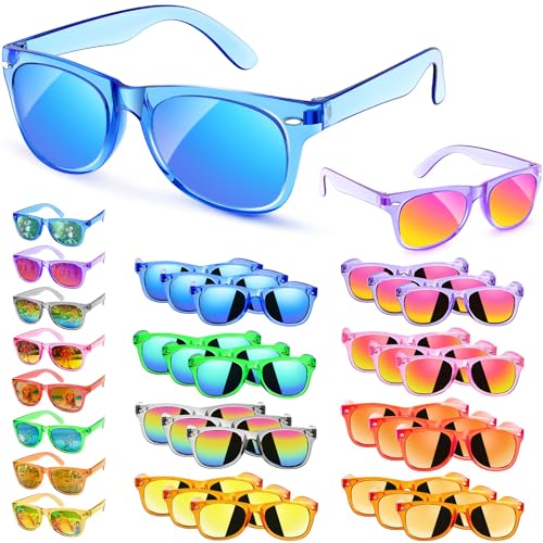 Kids Sunglasses Bulk Party Favors - 24Packs Boys Girls Sunglasses for Kids Age 3-8, Neon Sunglass with UV 400 Protection, Goodie Bags Stuffers for Kid Birthday Classroom Graduation Valentines Gifts