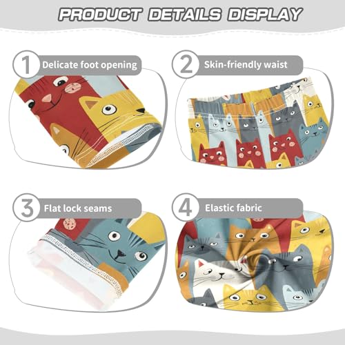 Girls' Athletic Leggings Ankle Length Yoga Dance Pants Kids Teen 4T Beautiful Cat Pattern3