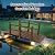 SULIVES 5ft Wooden Garden Bridge, Arch with Safety Railings On Either Side Outdoor Footbridge, Wooden Walkway Decorative Pond Landscaping, Backyard, Streams, Creek or Farm, Stained Wood