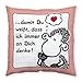 sheepworld 42694 Baumwoll Spruch Damit Du weißt, DASS ich Immer an Dich denke, Geschenk, 40 cm x 40 cm Kissen, Rosa, 1 Stück (1er Pack)