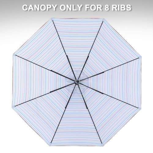 Image of MASTERCANOPY Patio Umbrella 10 ft Replacement Canopy for 8 Ribs-Red&Green Stripe Canopy Only