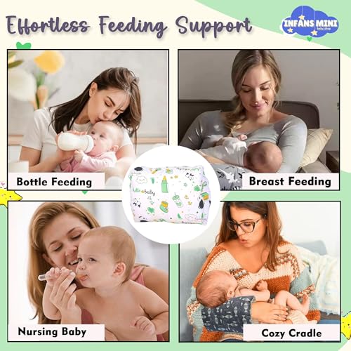 Image of Arm Feeding Pillow for New Born Baby, Cotton Breast Feeding Pillows for Babies, Bottle Feeding Pillows Suitable for Travel (Panda Green)