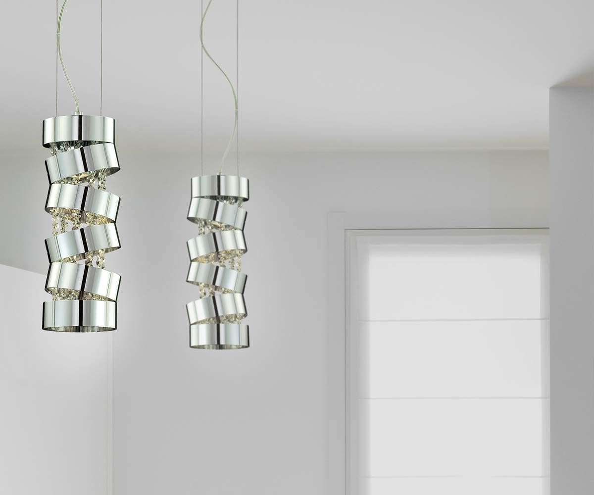 Gеt Sресіаl Prісе Eurofase 20389-017 Ariella Modern Crystal Round Mini Pendant Light, 1-Light 50 Watt, 17H x 6Dia, Chrome