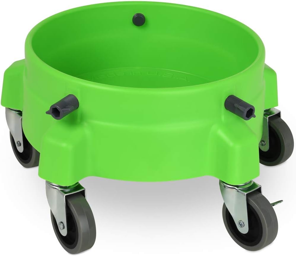 Liquid X Original Bucket Dolly - Lime Green with 3" Gray Casters - Larger Wheels for Smoother Maneuvering