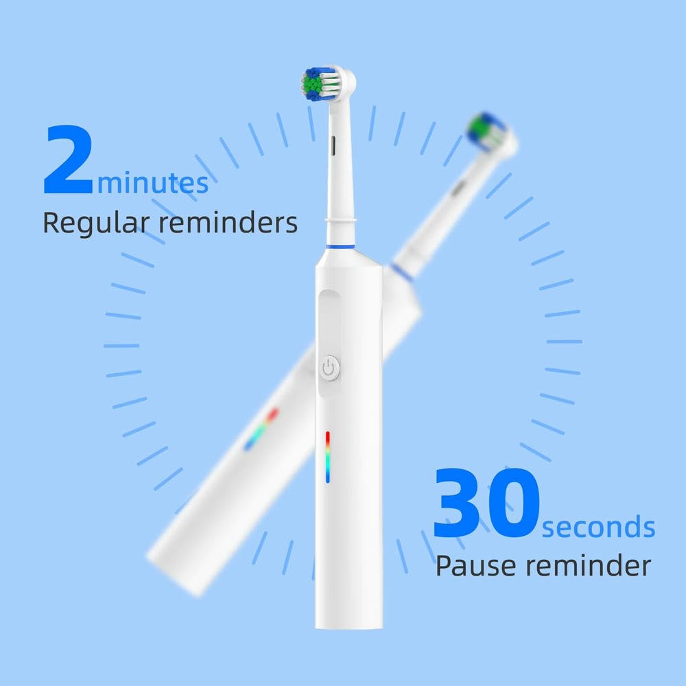 ZBDZSW Rundkopf Smart Soft Hair Rotierende Elektrische Zahnbürste Vollautomatischer Zahnreiniger Mundpflege IPX7 Wasserdichte Reisebox