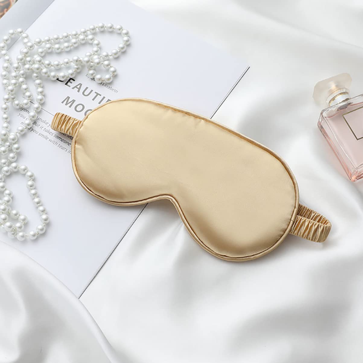 FRCOLOR 3sets Maschera Da Sogno Seta Artificiale Con Cinturino e Borsa Pratico Per Sonno e Viaggio Comfort Assicurato Per Donne e Ragazze