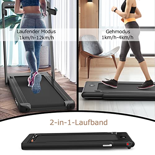 COSTWAY 2 in 1 Walking Pad & Laufband | App-kontrolliert | Bluetooth | LED Display | 1-12 km/h | bis 120kg belastbar… – Bild 4