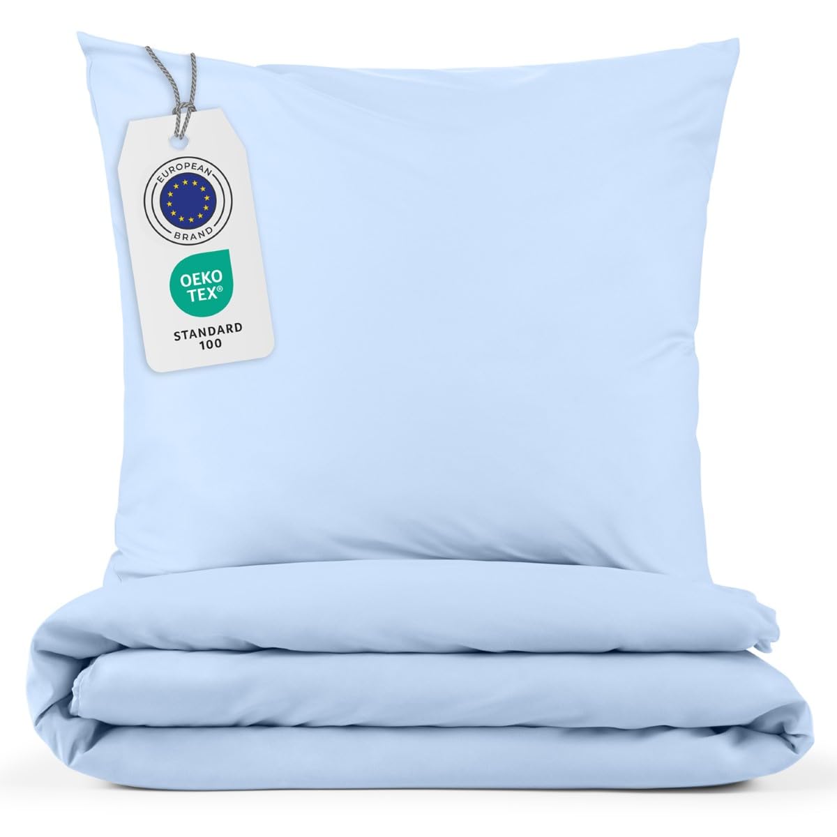 Blumtal Copripiumino Una Piazza e Mezza 200x220 e Federe 50x80 - Set di Lenzuola in microfibra extra morbida certificata Oeko-Tex, Set Copripiumino con 2 Federe - 3 pezzi - Azzurro