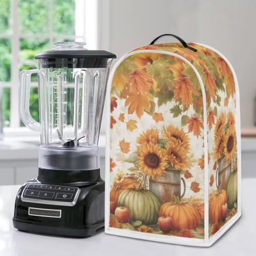 Image of Pumpkin Sunflower Processor Dust Cover, Small Appliance Covers for Kitchen Blender Washable Appliance Protector Stain Resistant Fall Decor Blender Storage Bag for Home Kitchen