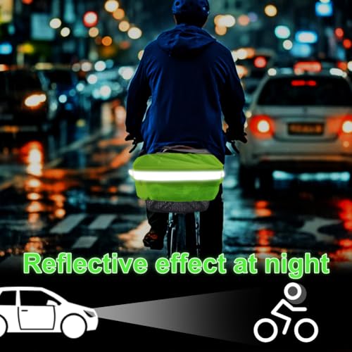 Fahrradkorb Regenschutz fahrradkorb, 2-Pack Fahrrad Korbabdeckung Regenschutz mit Fahrradbezug schwarz wasserdicht überzug für fahrradkorb (Reflektierendes Grün)