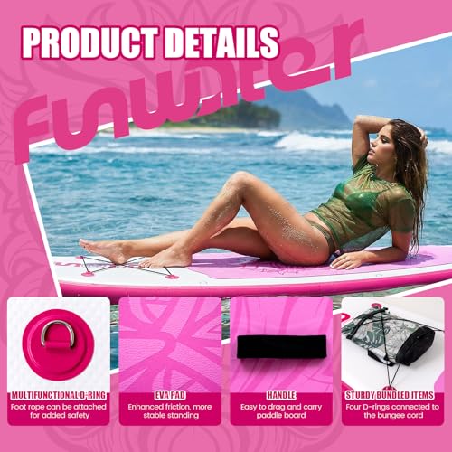 Image of FunWater Inflatable Ultra-Light Stand Up Paddle Board for All Skill Levels with Premium SUP Paddleboard Accessories,Non-Slip Comfort Deck for Youth & Adults