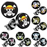 One Piece Anime Earrings for Women Men Stud Earring 6 Pairs (set 1)