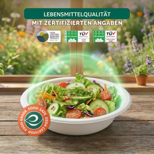 ECO SOUL Papierschalen 350 ml(12oz) suppenschalen einweg, 100 Pack (weiß) – Ansicht 5